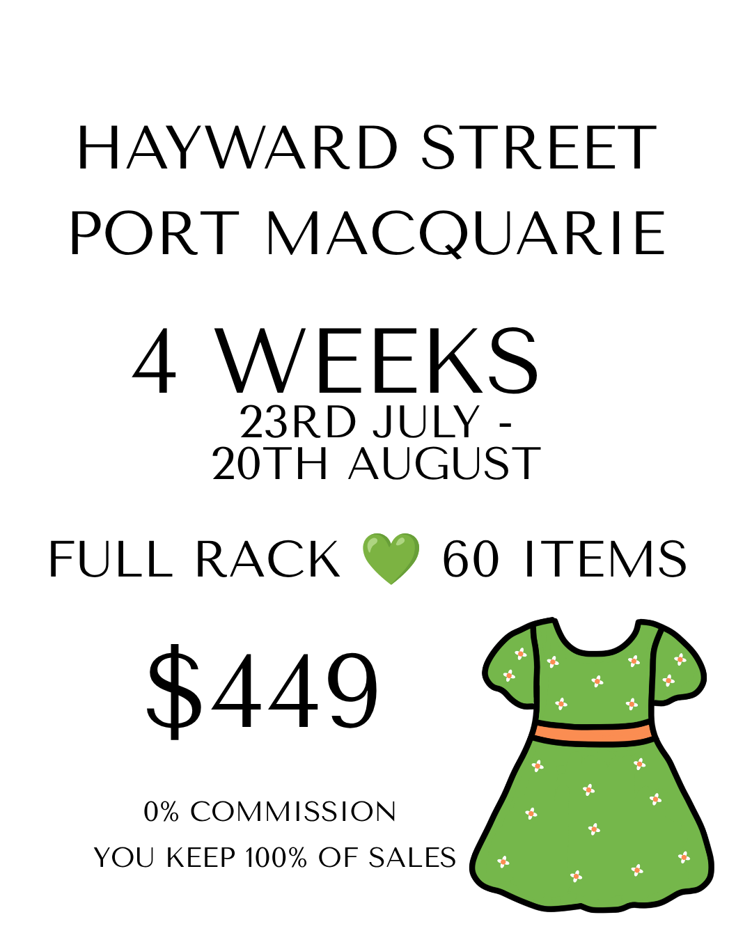 Rent a Rack - Full  Rack - Up to 60 items - Port Macqarie