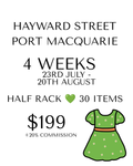 Rent a Rack - Half Rack - Up to 30 Items - Port Macquarie 20% commission