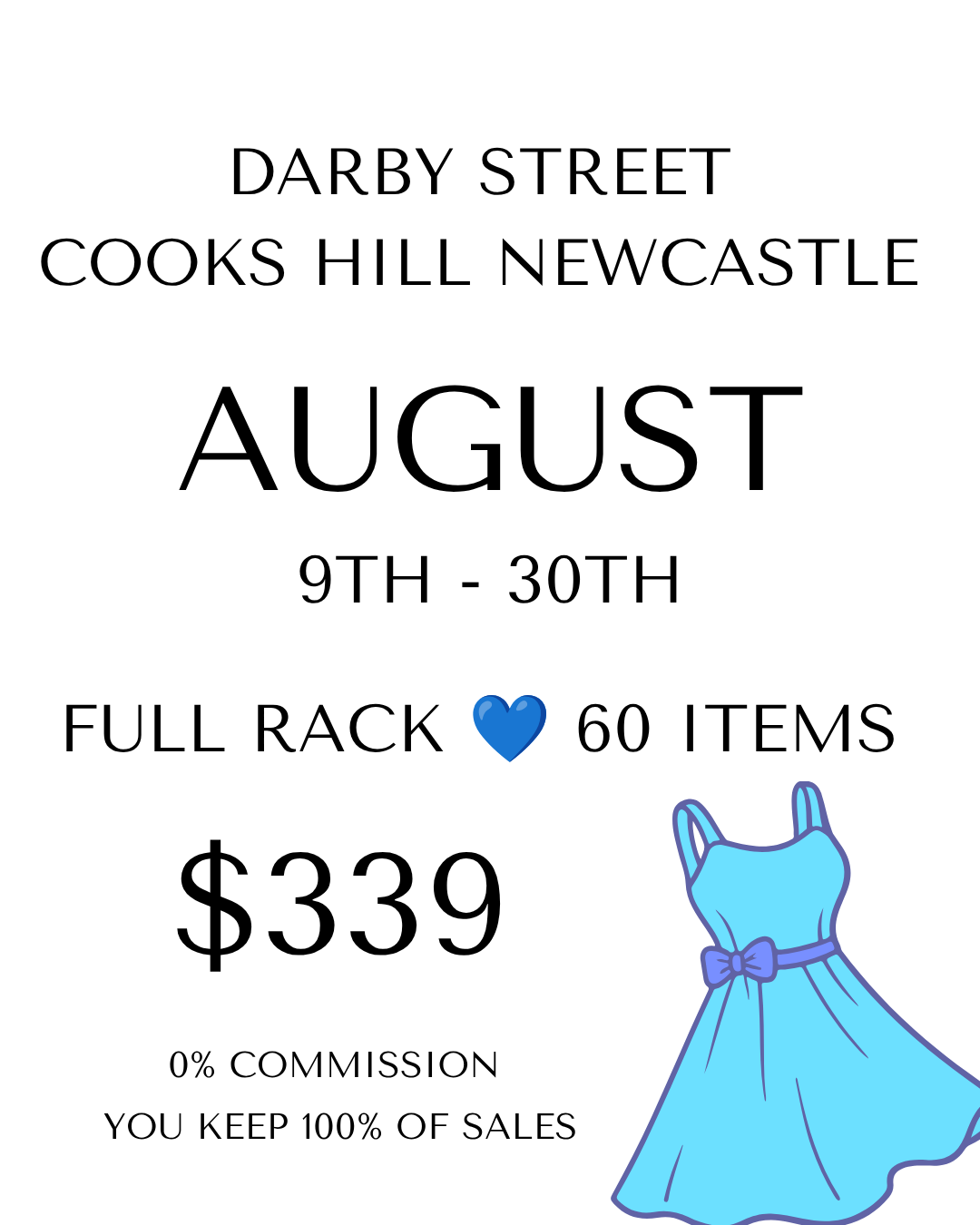 Rent a Rack - Full Rack - Up to 60 Items - Darby street AUGUST