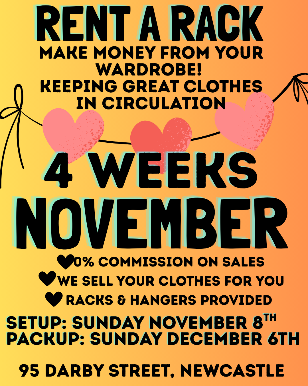 Rack Rental | 95 Darby Street Newcastle |8th November - 6th December 2026